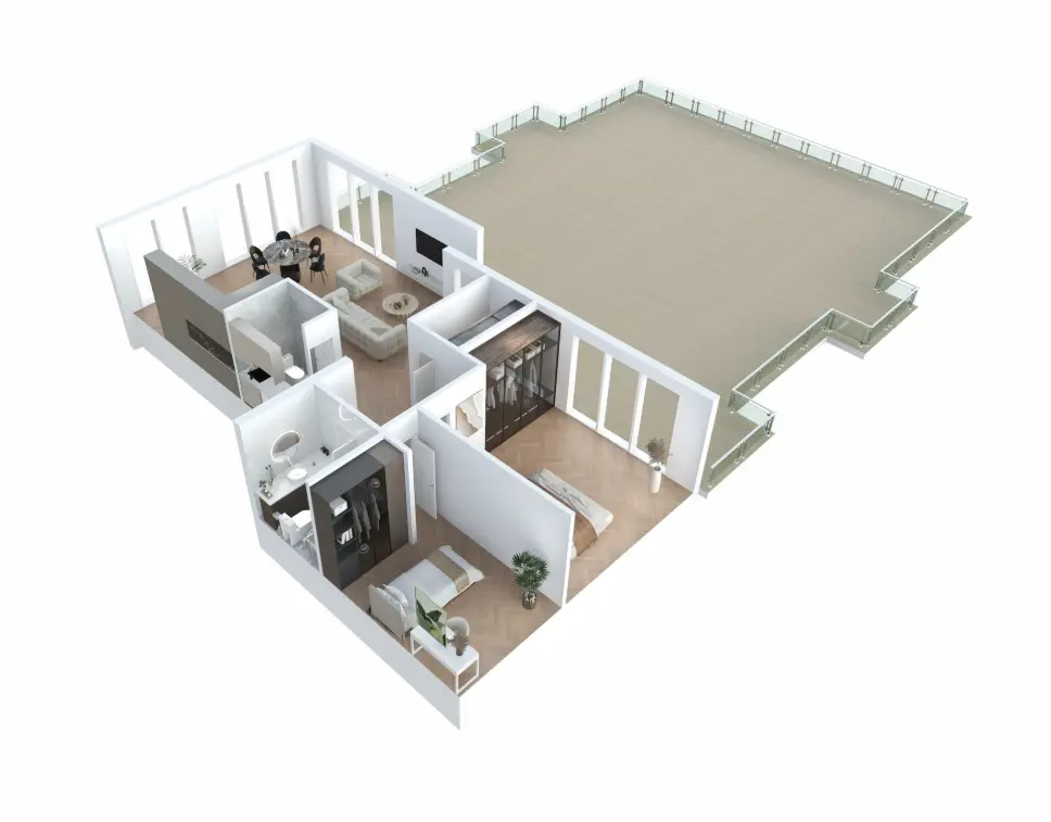 3 Aukštas - Apartamentai Nr. 1 - 103.37 m²