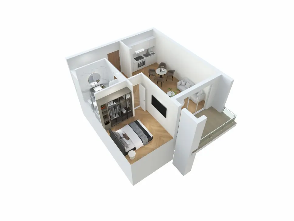 2 Aukštas - Apartamentai Nr. 10 - 40.51 m² 